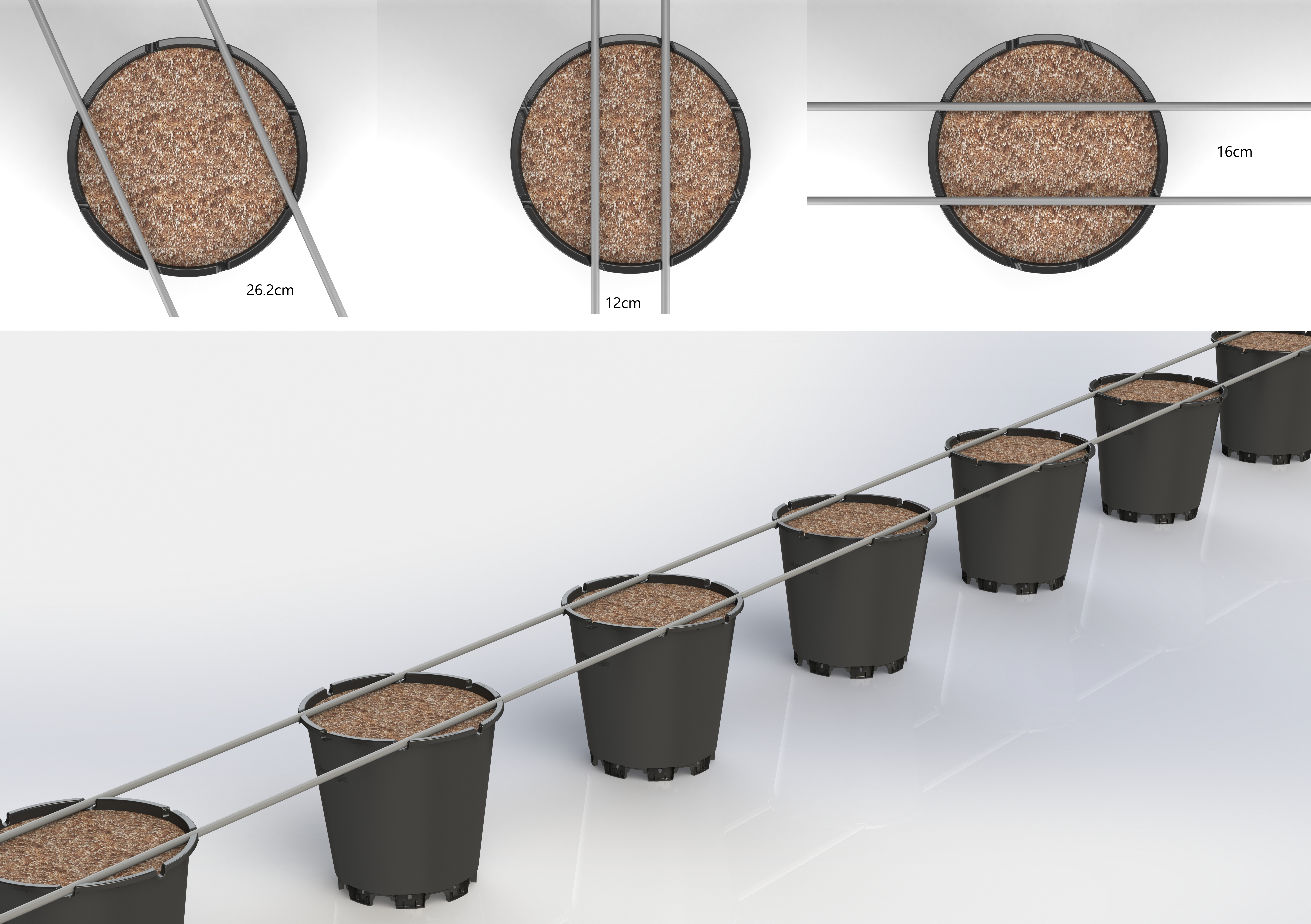 Adjustable hoses in new 30L container guarantee optimum irrigation